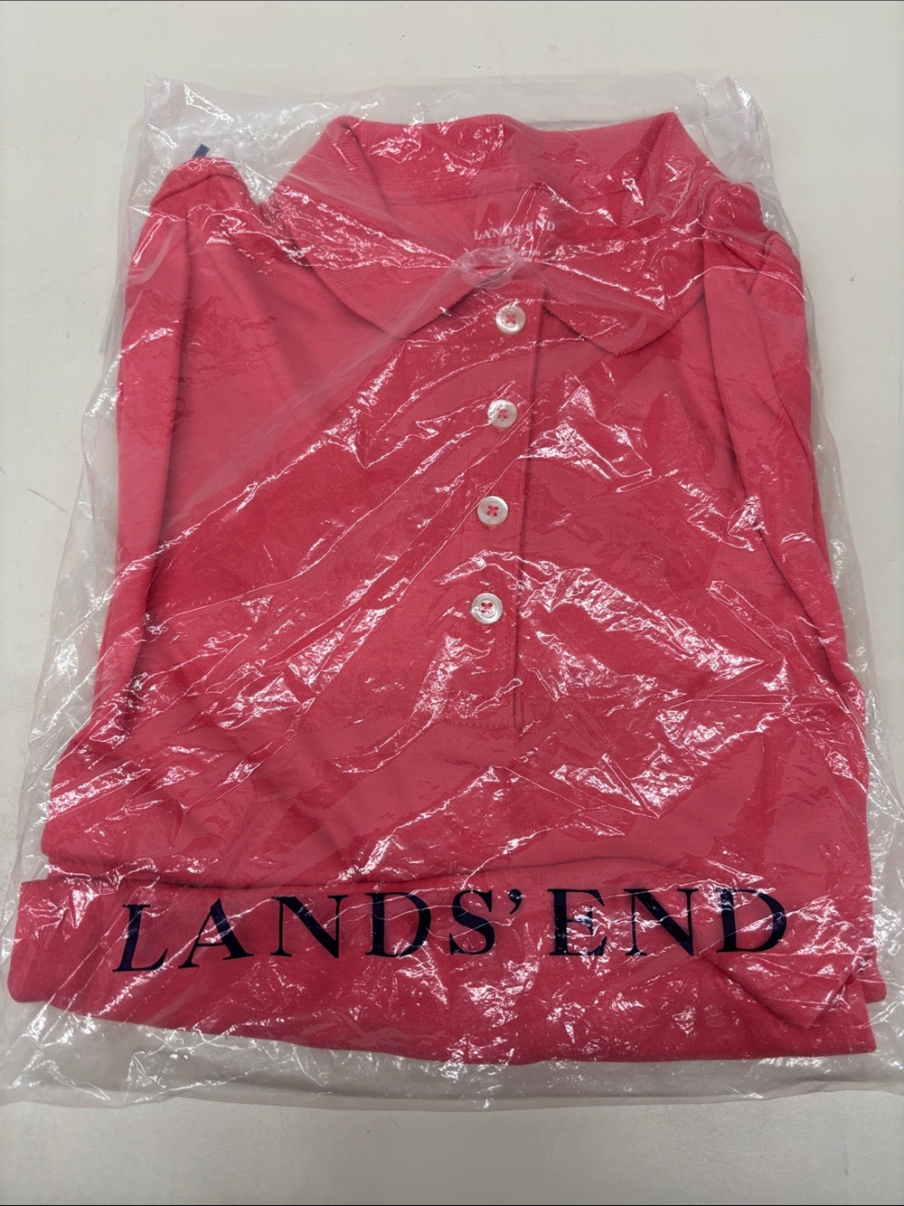 Lands' End Women’s Coral Rock Short Sleeve Pima Cotton Polo Shirt
